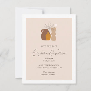 Boho Minimalist Vases Save the Date Card