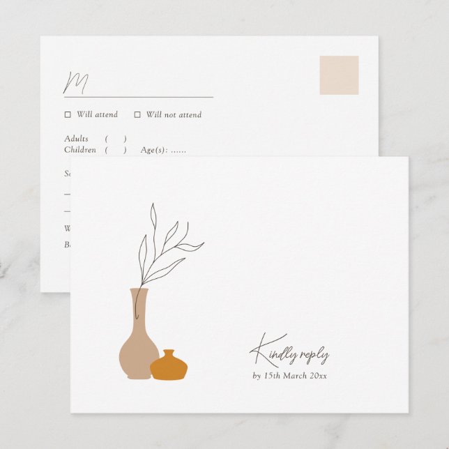 Boho Minimalist Vases | Song Request + Meal Choice Postcard (Front/Back)