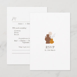 Boho Minimalist Vases   Song Request + Meal Choice RSVP Card