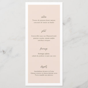 Boho Minimalist Vases Wedding Menu