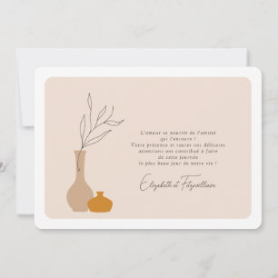 Boho Minimalist Vases Wedding Photo  Thank You Card