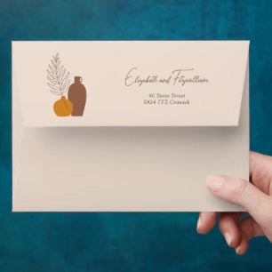 Boho Minimalist Vases Wedding Pre-Self Addressed Envelope