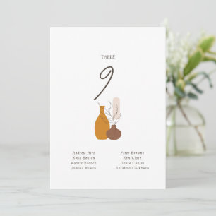Boho Minimalist Vases Wedding Seating Chart Card