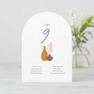 Boho Minimalist Vases Wedding Seating Chart Card