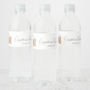 Boho Minimalist Vases Wedding  Water Bottle Label