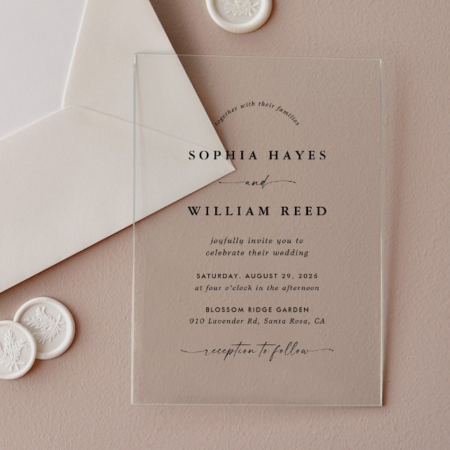 Boho Minimalist Wedding Acrylic Invitations (Creator Uploaded)