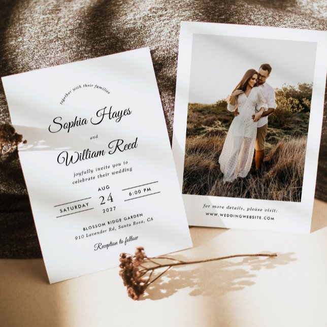 Boho Minimalist Wedding Invitation (Creator Uploaded)