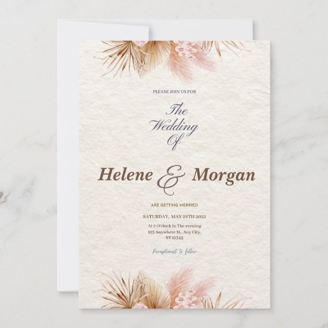 Boho Minimalist Wedding Invitation (Front)