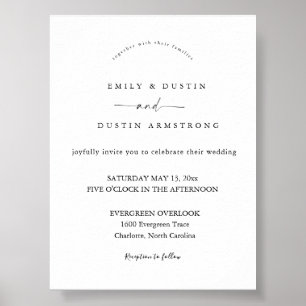 Boho Minimalist Wedding Invitation Poster