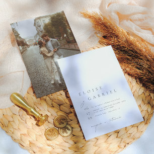 Boho Minimalista Invitación de Boda con Foto Invitation