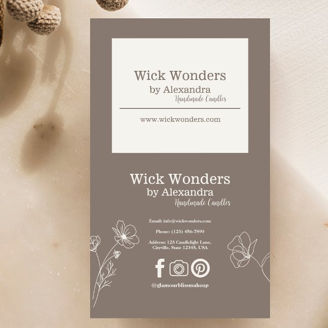 Boho Minimalistic Candle Making Business Card (Creator Uploaded)