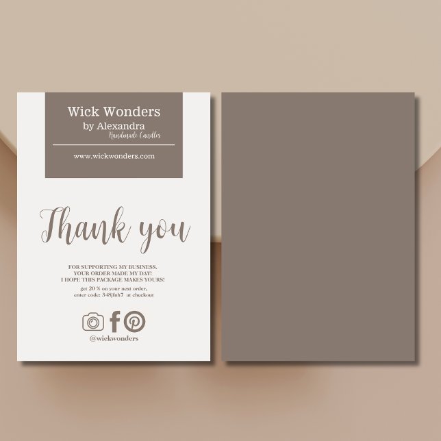 Boho Minimalistic Candle Making Thank You Card (Creator Uploaded)