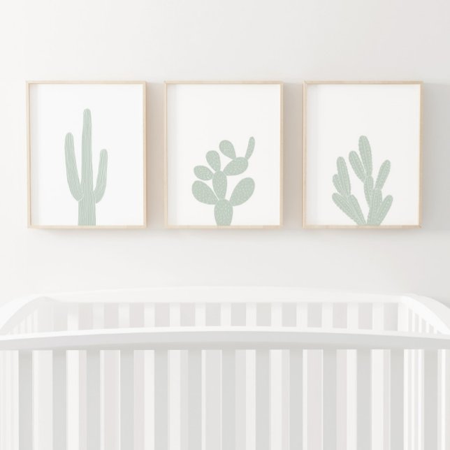 Boho Mint Green Cactus Southwestern Nursery (Creator Uploaded)