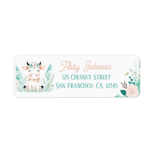 Boho Mint Green Calf Return Address Labels 