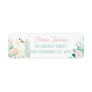 Boho Mint Green Goose Return Address Labels 