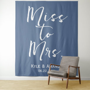 Boho Miss to Mrs Wedding Bridal Shower Backdrop Tapestry