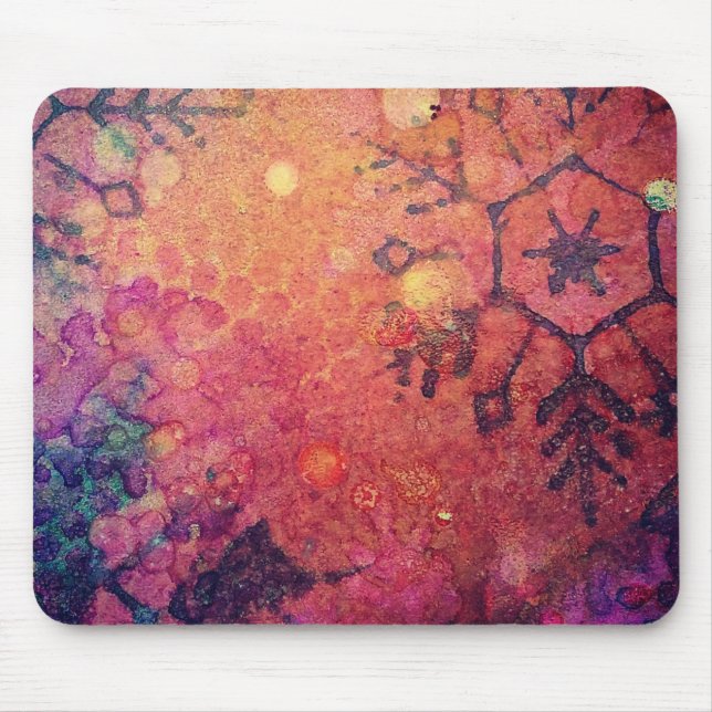 Boho Mixed Media Abstract by Angelandspot Mouse Mat (Front)