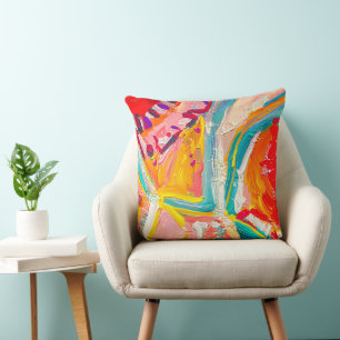 Boho Modern Abstract Artwork Cushion
