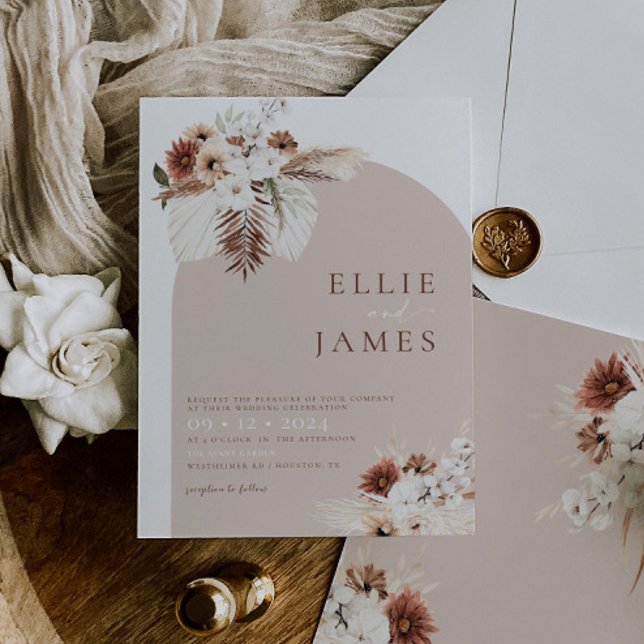 Boho Modern Arch Wedding invitation (Creator Uploaded)