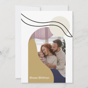 Boho Modern Arches Geometric Holiday Photo Card