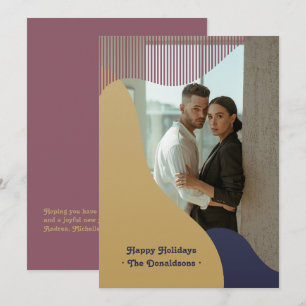 Boho Modern Arches Geometric Minimalist Holiday Card