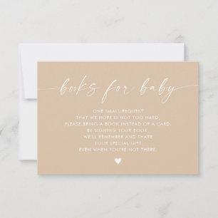 Boho Modern Books for Baby Insert   Gender Neutral Invitation