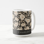 Boho Modern Botanical Black Ivory Personalised Coffee Mug<br><div class="desc">Boho Modern Botanical Black and Ivory Personalised Coffee Mug</div>