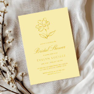 Boho Modern Butter Yellow Elegant Bridal Shower Invitation