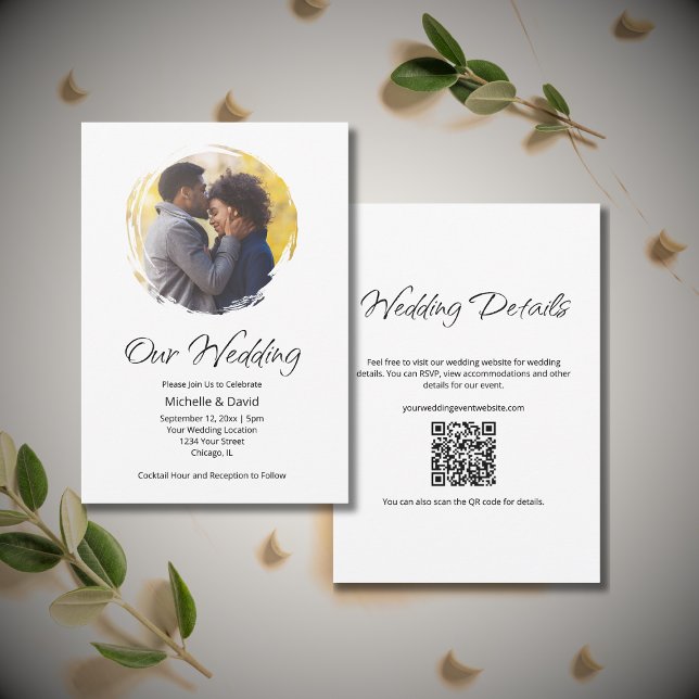 Boho Modern Casual Photo Minimalist Wedding  Invitation (Creator Uploaded)