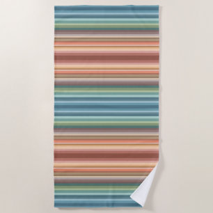 Boho Modern Chic Stripes  Beach Towel