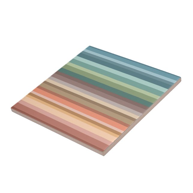Boho Modern Chic Stripes  Tile (Side)