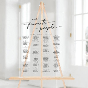 Boho Modern Clear Acrylic Wedding Seating Chart