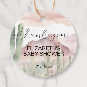 Boho Modern Desert Nature Cactus Baby Shower Favour Tags