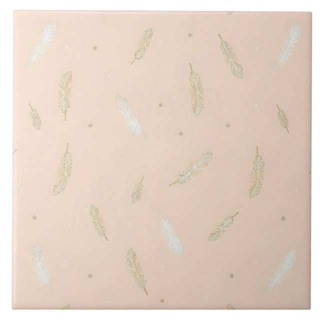 Boho Modern Feathers Luxury Collection Tile (Front)