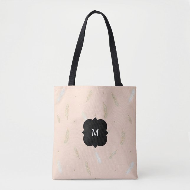 Boho Modern Feathers Luxury Collection Tote Bag (Front)