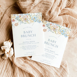 Boho Modern Floral Baby Shower Gender Neutral In Invitation