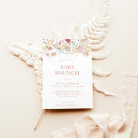 Boho Modern Floral Baby Shower | Girl Baby Brunch  Invitation<br><div class="desc">This lovely Baby Shower Invitation features handwritten calligraphy with modern florals- the perfect way to accent your little one's shower. 

Easily edit most wording to match your event! Text and colours are fully editable —> click the "Customise Further" button to edit!</div>