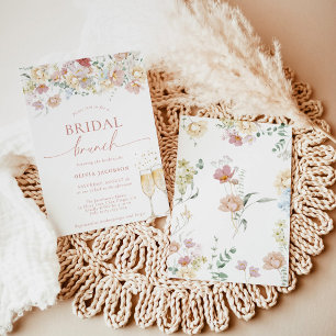 Boho Modern Floral Bridal Shower Bridal Brunch I Invitation
