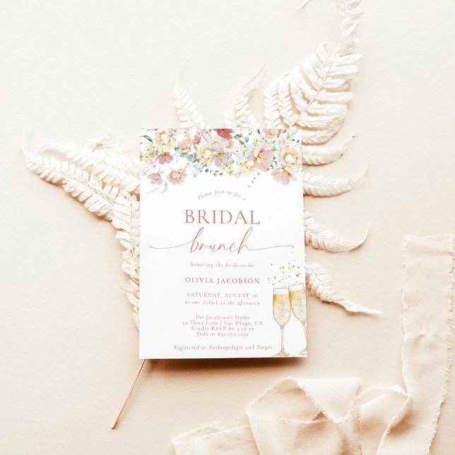 Boho Modern Floral Bridal Shower | Bridal Brunch I Invitation (Creator Uploaded)