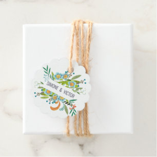 Boho Modern Floral Lily of Valley Wedding Favour Tags