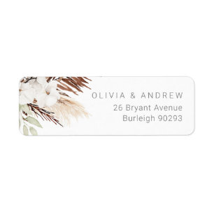 Boho Modern Floral Wedding Return Address