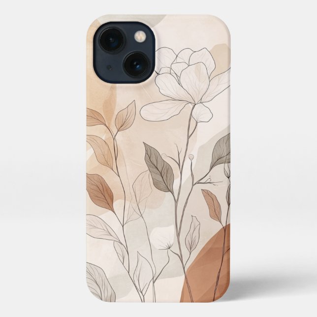 Boho modern flowers  iPhone case (Back)