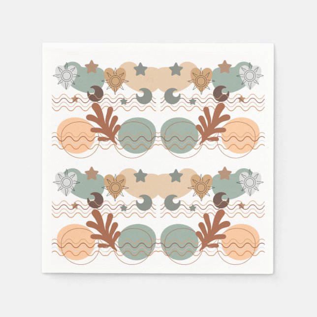 Boho modern geometric wallpaper napkin (Front)