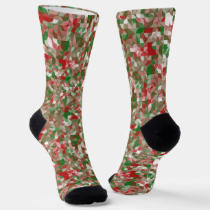 Boho Modern Groovy Christmas Geometric Pattern  So Socks