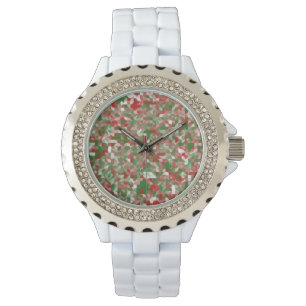 Boho Modern Groovy Christmas Geometric Pattern Watch