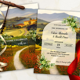 Boho Modern Italian Country Wedding Invitation