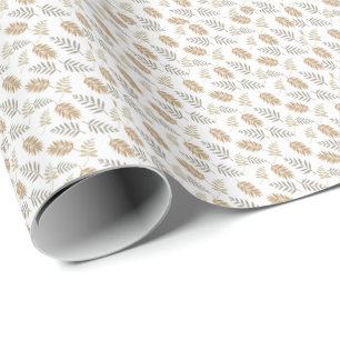 Boho Modern Leaf All Ages Birthday Wrapping Paper