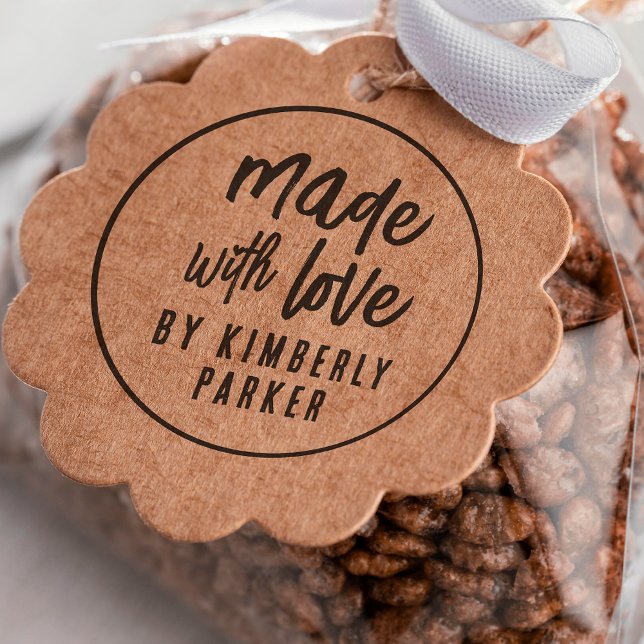 Boho Modern Made With Love Handmade By Custom Name Self-inking Stamp (Creator Uploaded)