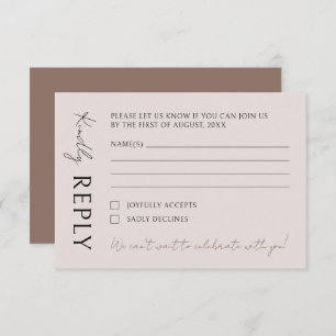 Boho Modern Minimalist Wedding RSVP Card