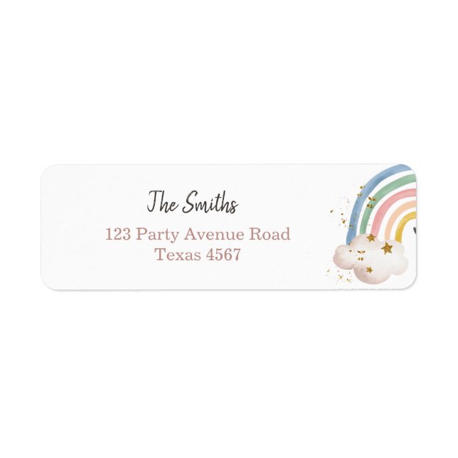 Boho Modern Pastel Rainbow Return Address Labels (Front)